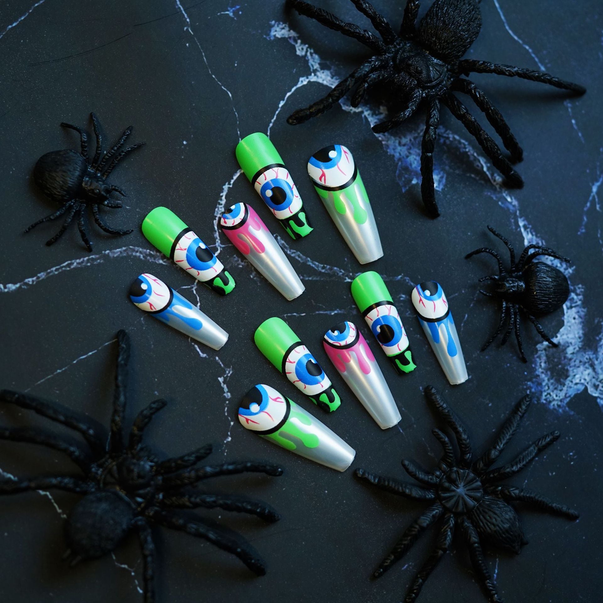 Wholesale 24 Pieces/ box  Devil Eyes Nails Kits Nail Stickers