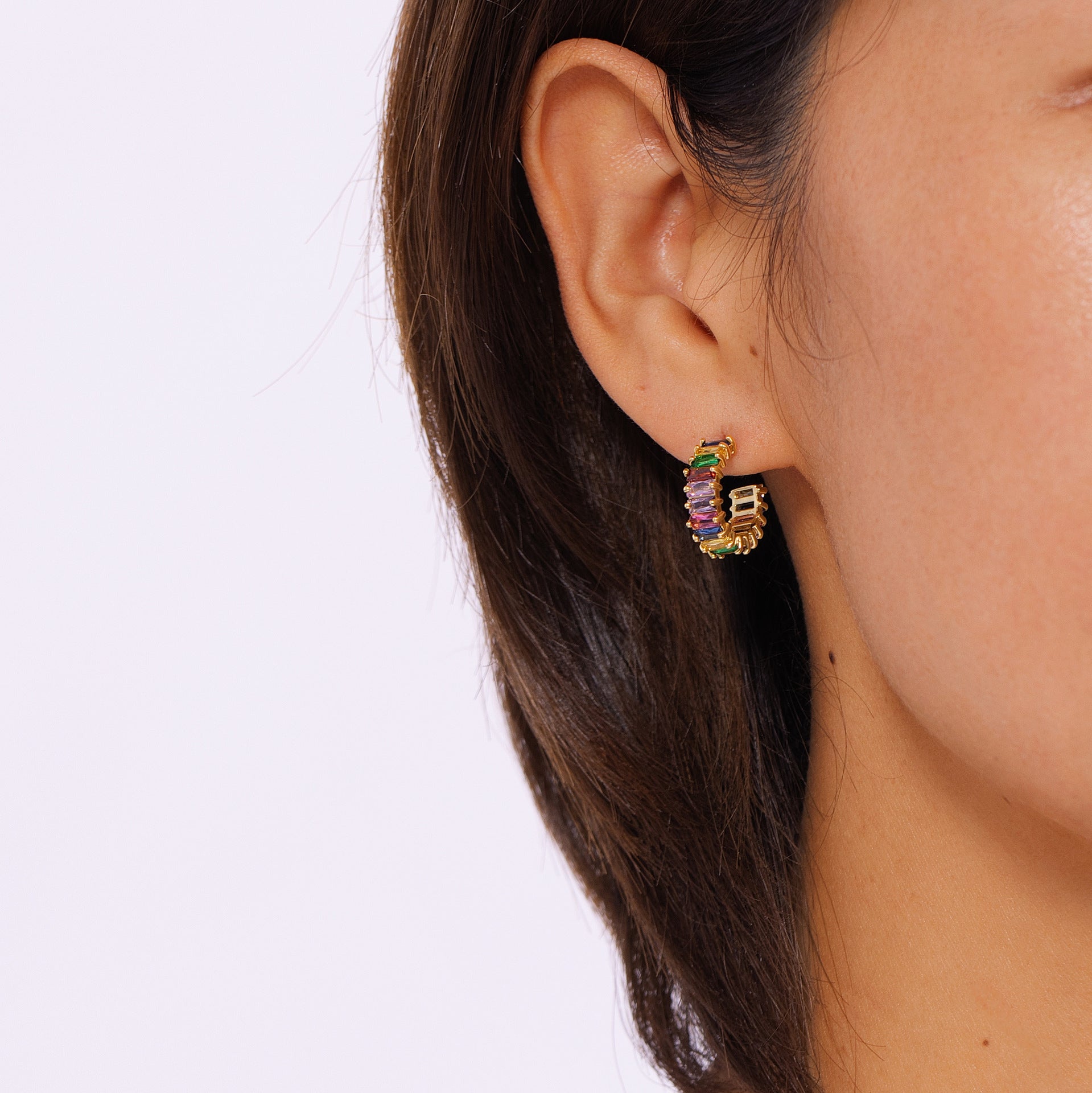 Wholesale Fashion Light Luxury Colored Diamond Earrings