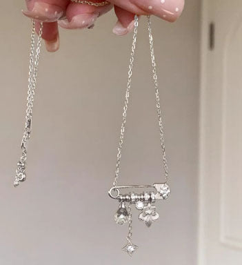 Wholesale  Iris Starburst Yellow Water Pendant Pin Necklace Vintage Clavicle Chain ACCVIP