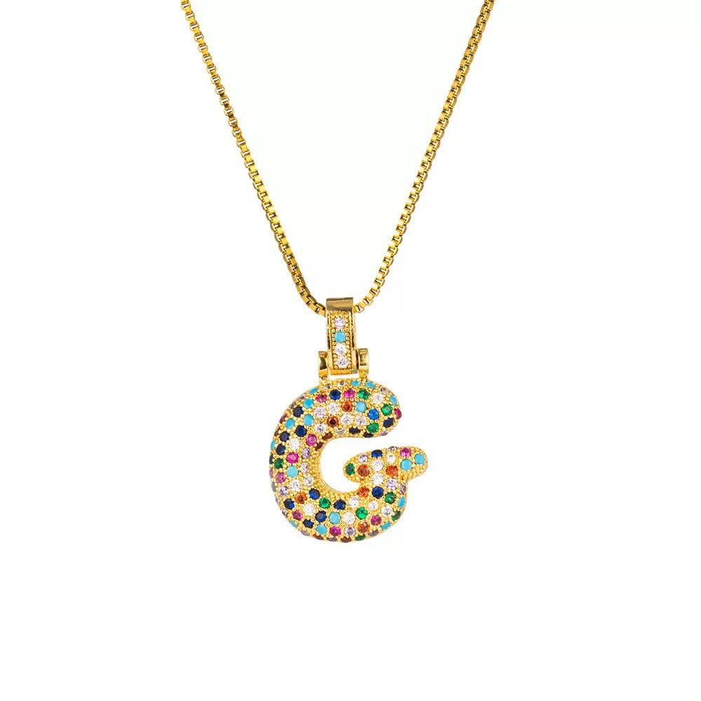Wholesale Hip-Hop 26 Letter Pendant Set,  Gold Plated Copper Diamond-Set,  Chic Jewelry Gift