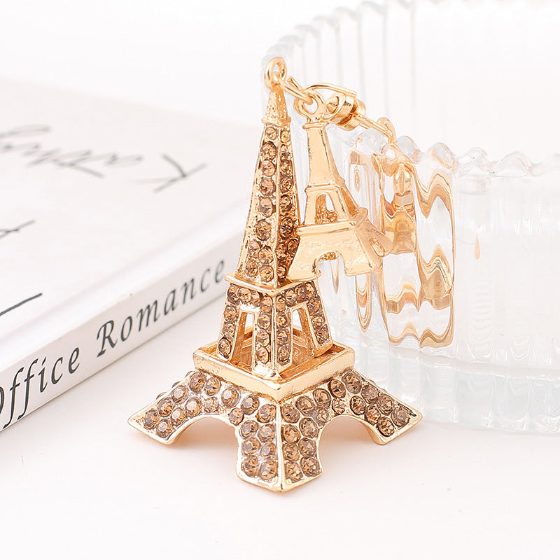 Wholesale Rhinestone Paris Eiffel Tower Alloy Keychain ACC-KC-YuanFei013