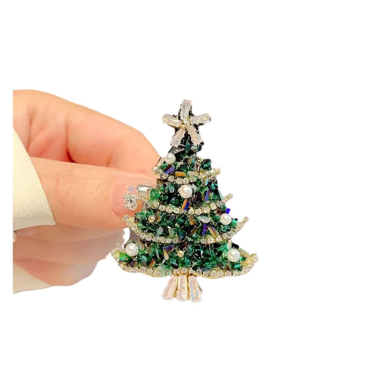 Wholesale Christmas  flash diamond Christmas tree brooch