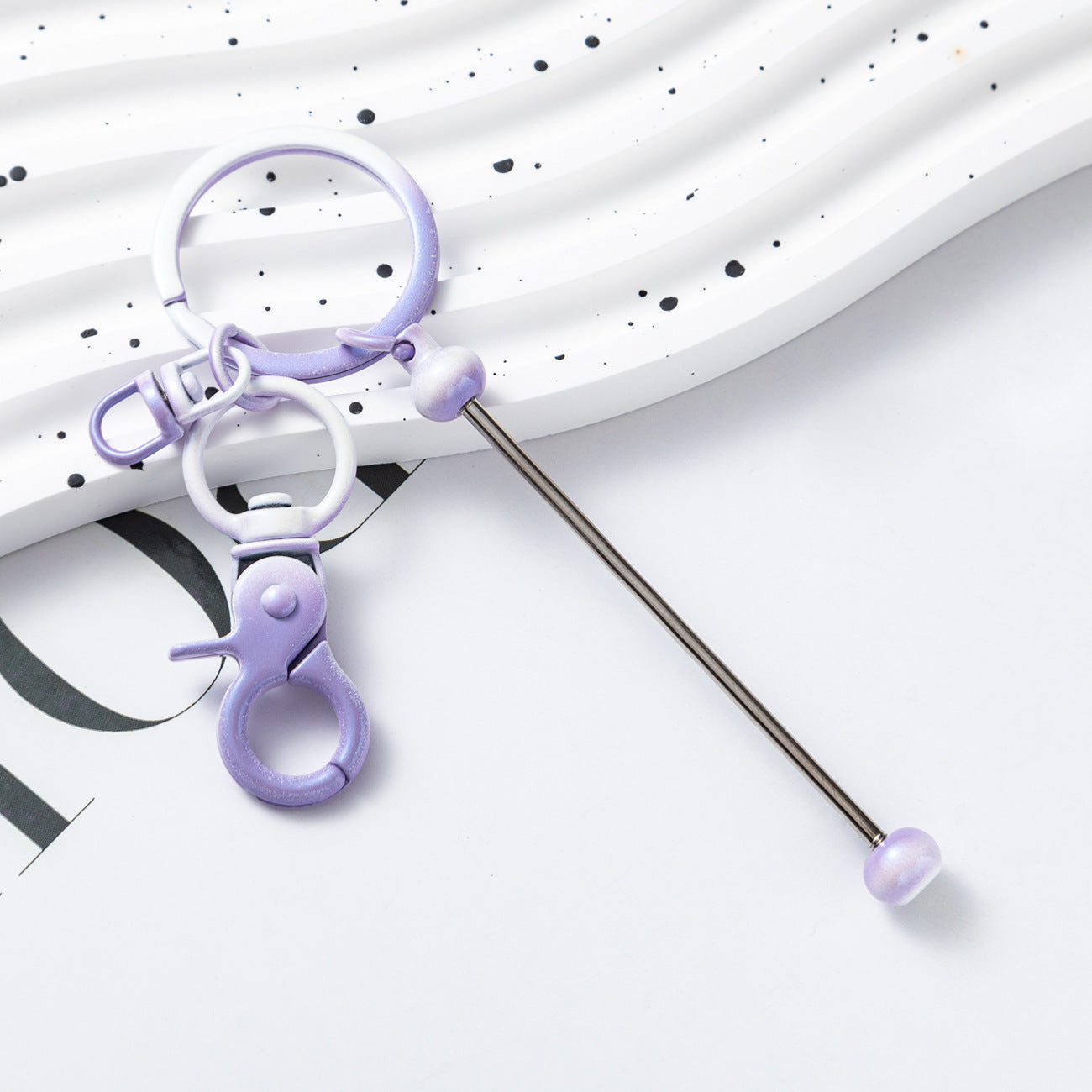 Wholesale Beadable Keychains Gradient Color DIY Beaded Keychains ACC-KC-HuaH009