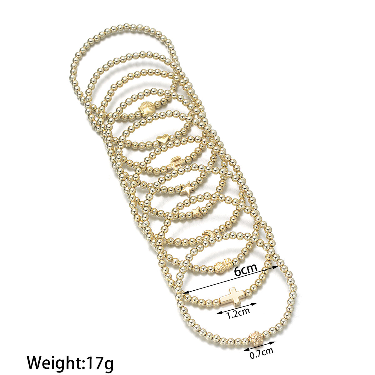 Wholesale  Turquoise Cross Pearl Beaded Elastic Ladies Bracelet