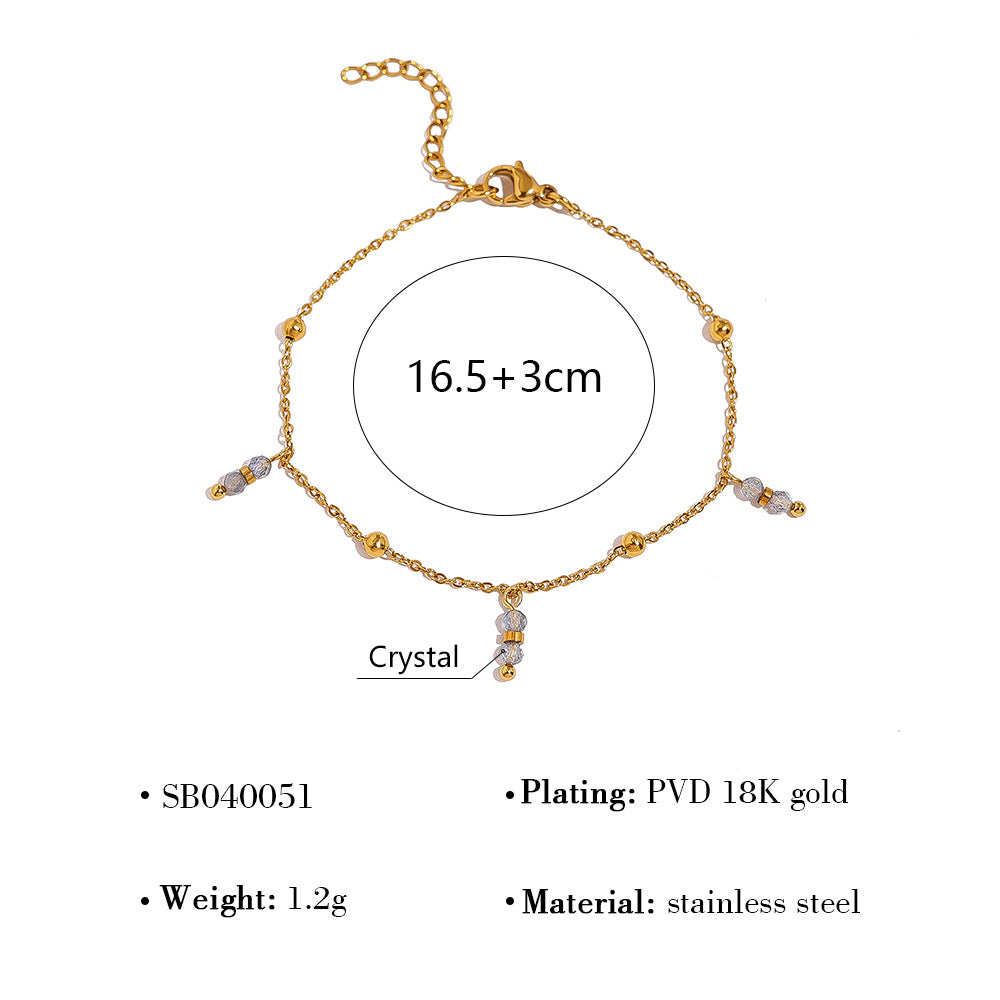 Wholesale Titanium Steel Stacked Bracelet suit Four-leaf Clover Natural Shell Pendant Bracelet suit