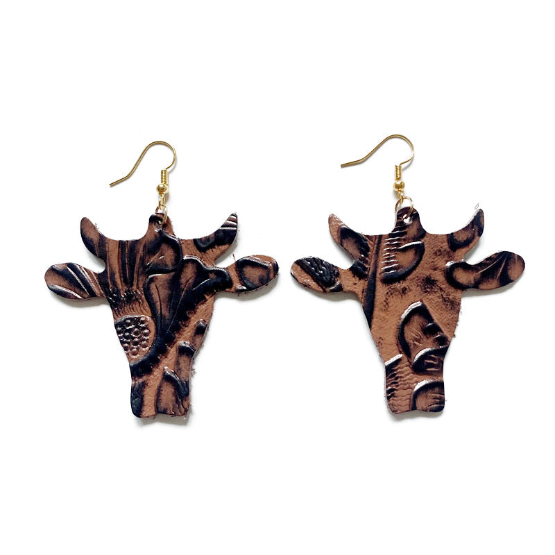 Wholesale  Western genuine leather earrings