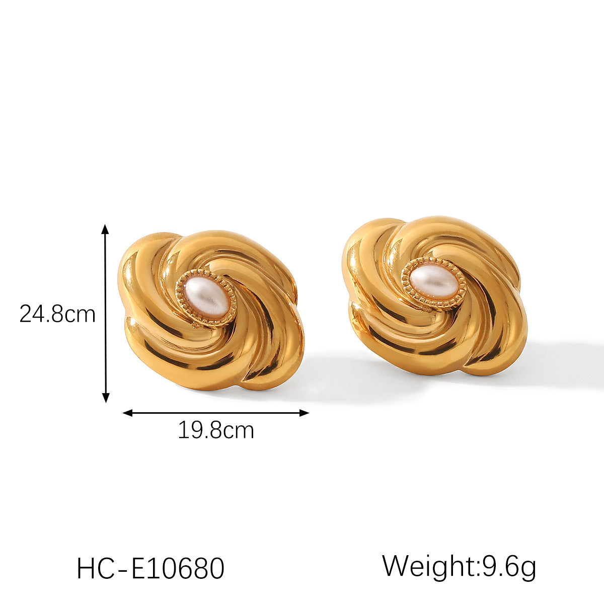 Wholesale  Stainless Steel 18K Gold Thread Flower Earrings