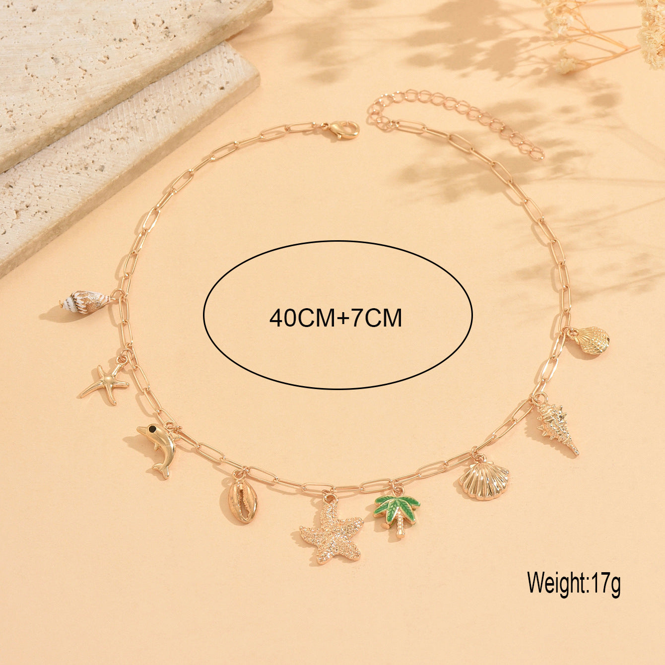 Wholesale Ocean Style Shell Conch Dolphin Multi-Pendant Necklace