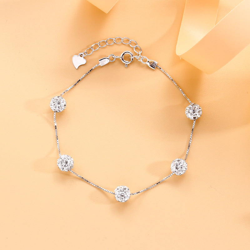 Wholesale S925 Sterling Silver Round Pearl Bead Bracelet ACC-BT-XJF002