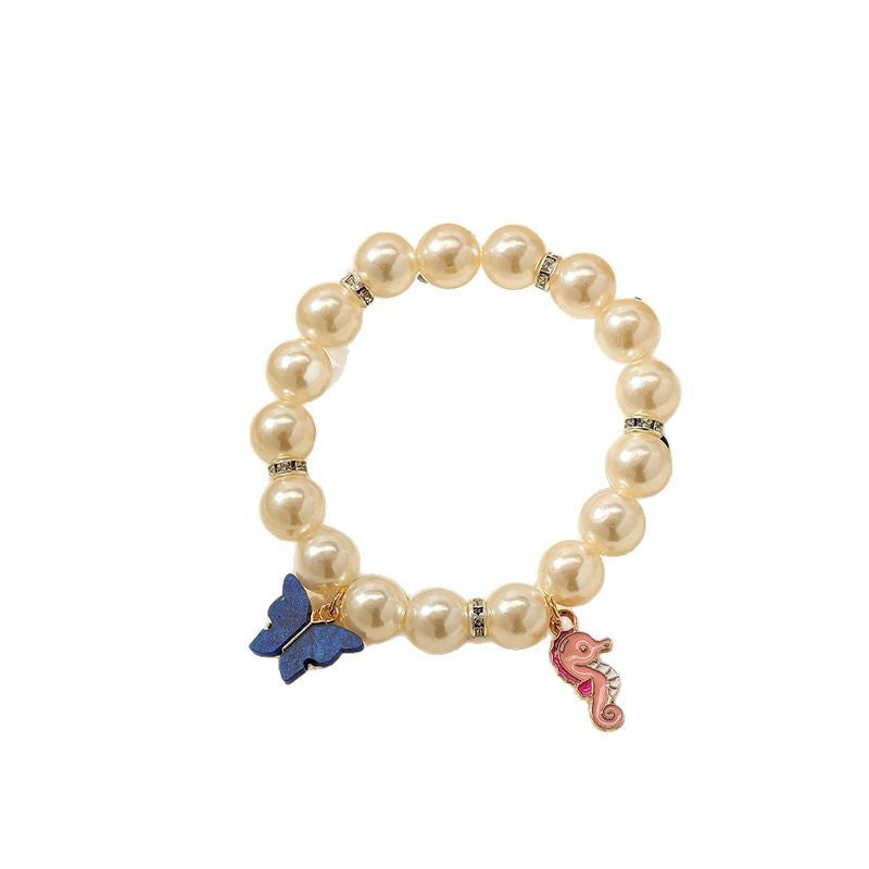 Wholesale Pearl Bracelet  Pink Butterfly Bracelet