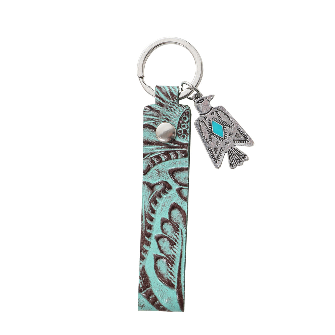 Wholesale Brown Leather Pattern Keychains ACC-KC-LuoKun002