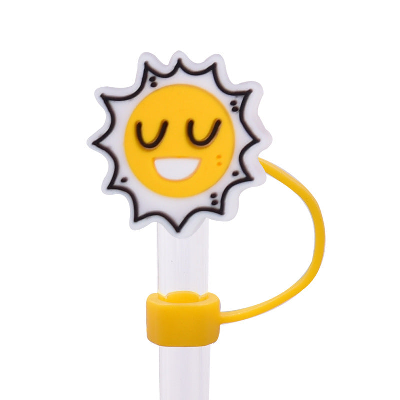 Wholesale Random 100pcs Summer Series Straw Cover 10MM Straw Tube Cap