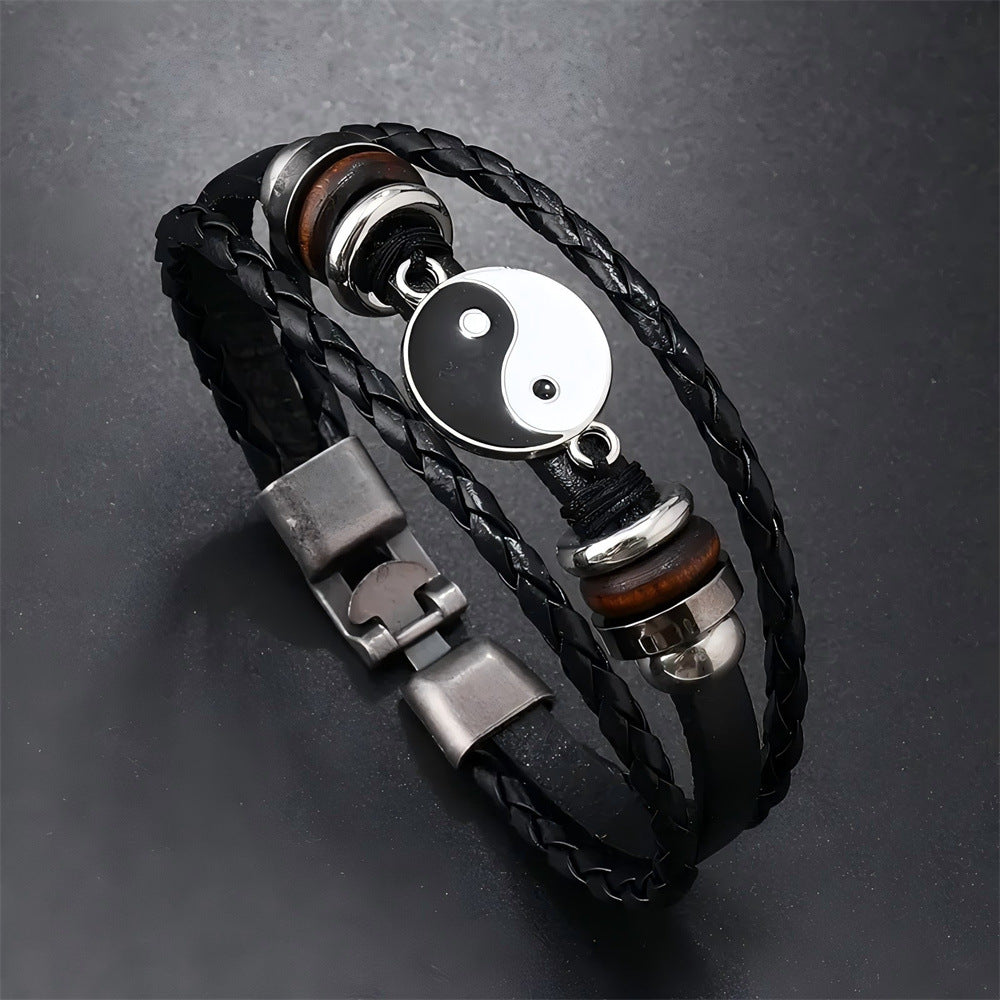 Wholesale Retro Woven Leather Buckle Bracelet