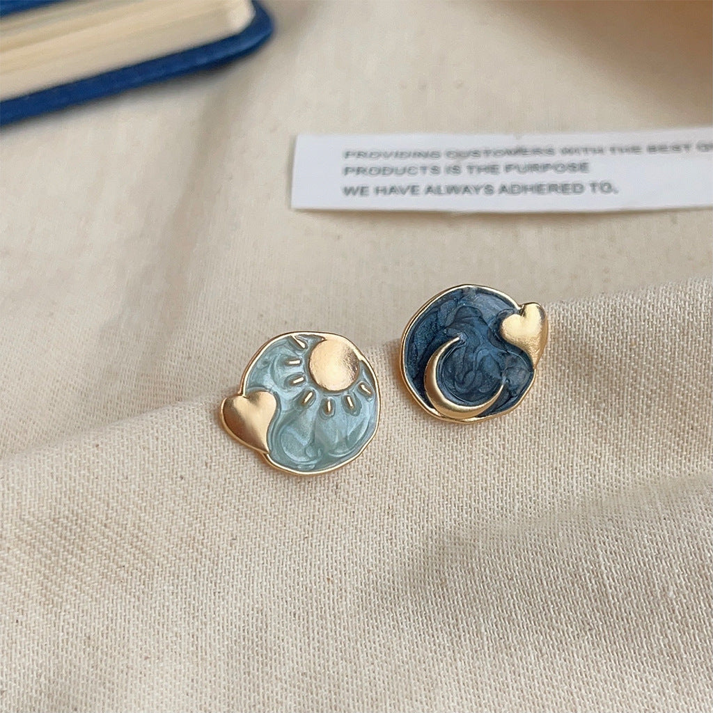 Wholesale Blue Oil Dripping Acrylic Earrings ACC-ES-Eryu008