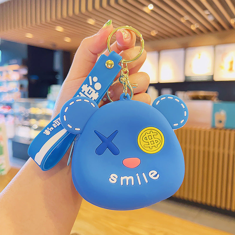 Wholesale Cute cartoon silicone wallet keychain