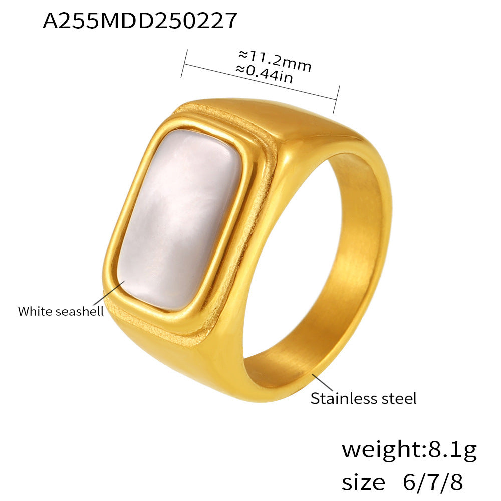 Wholesale zircon inlay ring stainless steel color retention finger ring