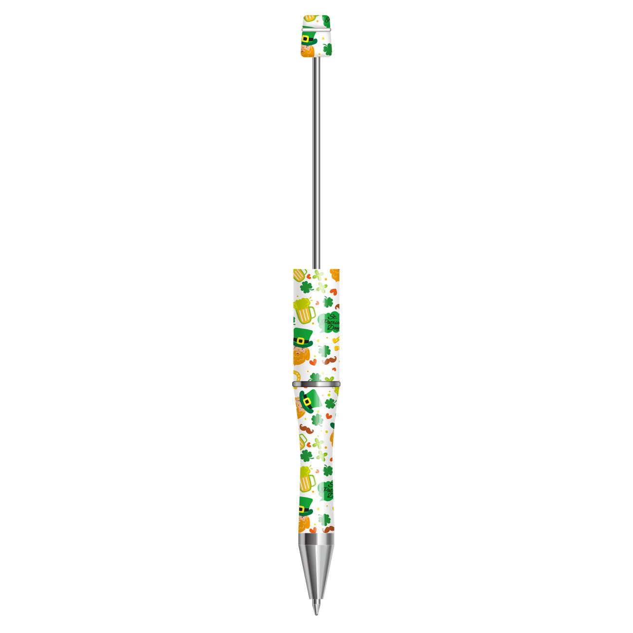 Wholesale Beadable Pens St. Patrick's Day Clover Plastic Pens DIY for Beaded