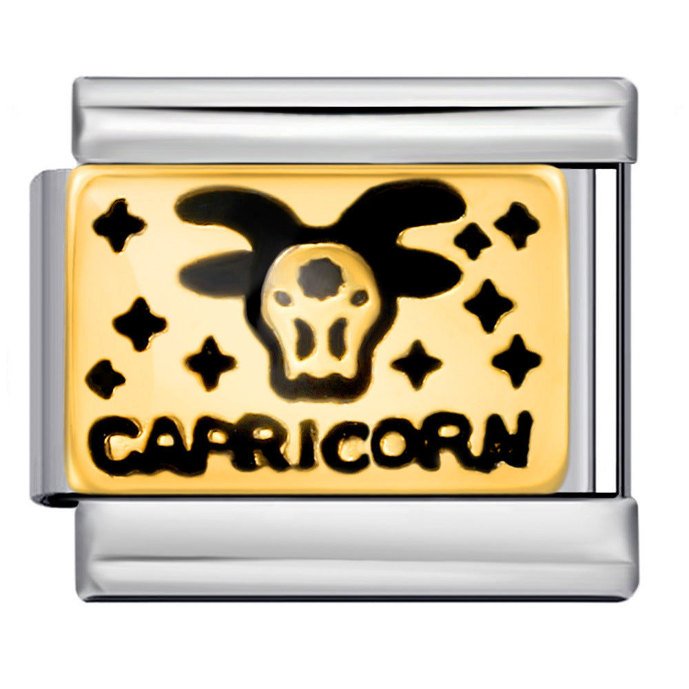 Wholesale Italian Charm Bracelet 9mm DIY Splicing Removable 12 Constellation Stainless Steel Composable Bracelet