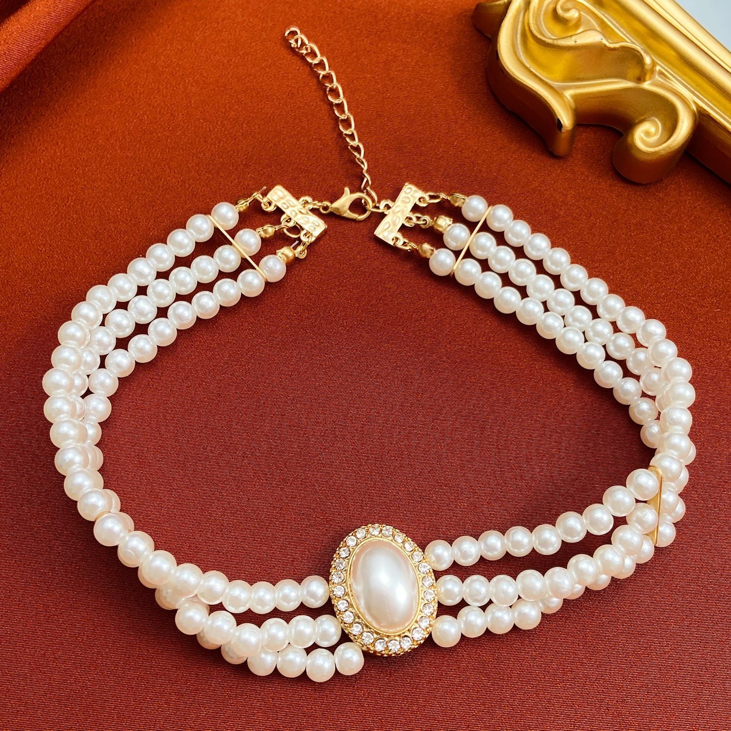 Wholesale Vintage Multi-layered Pearl Necklace Pearl Jewelry Set ACC-NE-meih003