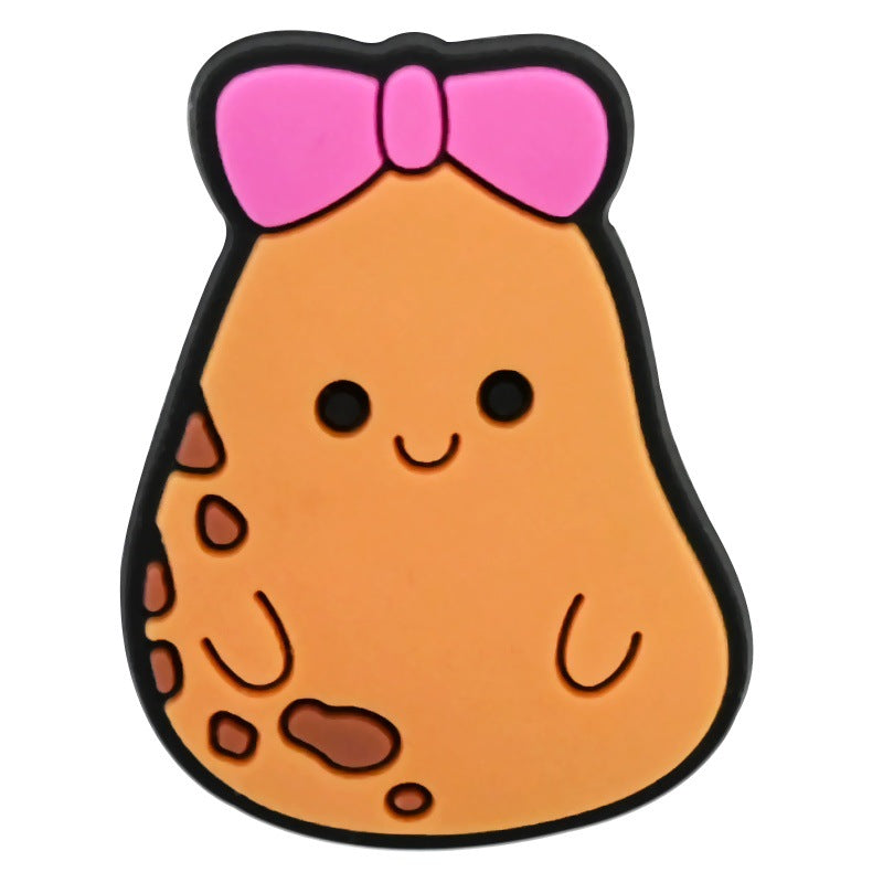 Wholesale Random 100pcs Cute cartoon potato-shaped  PVC Soft Rubber Shoe Buckle Decoration