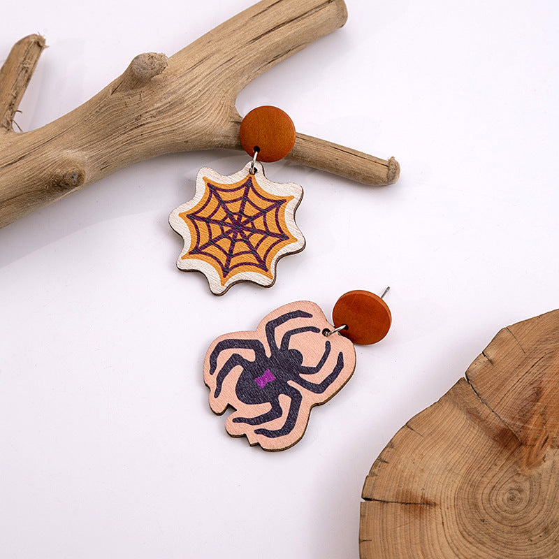Wholesale Halloween Wood Funny  Earrings