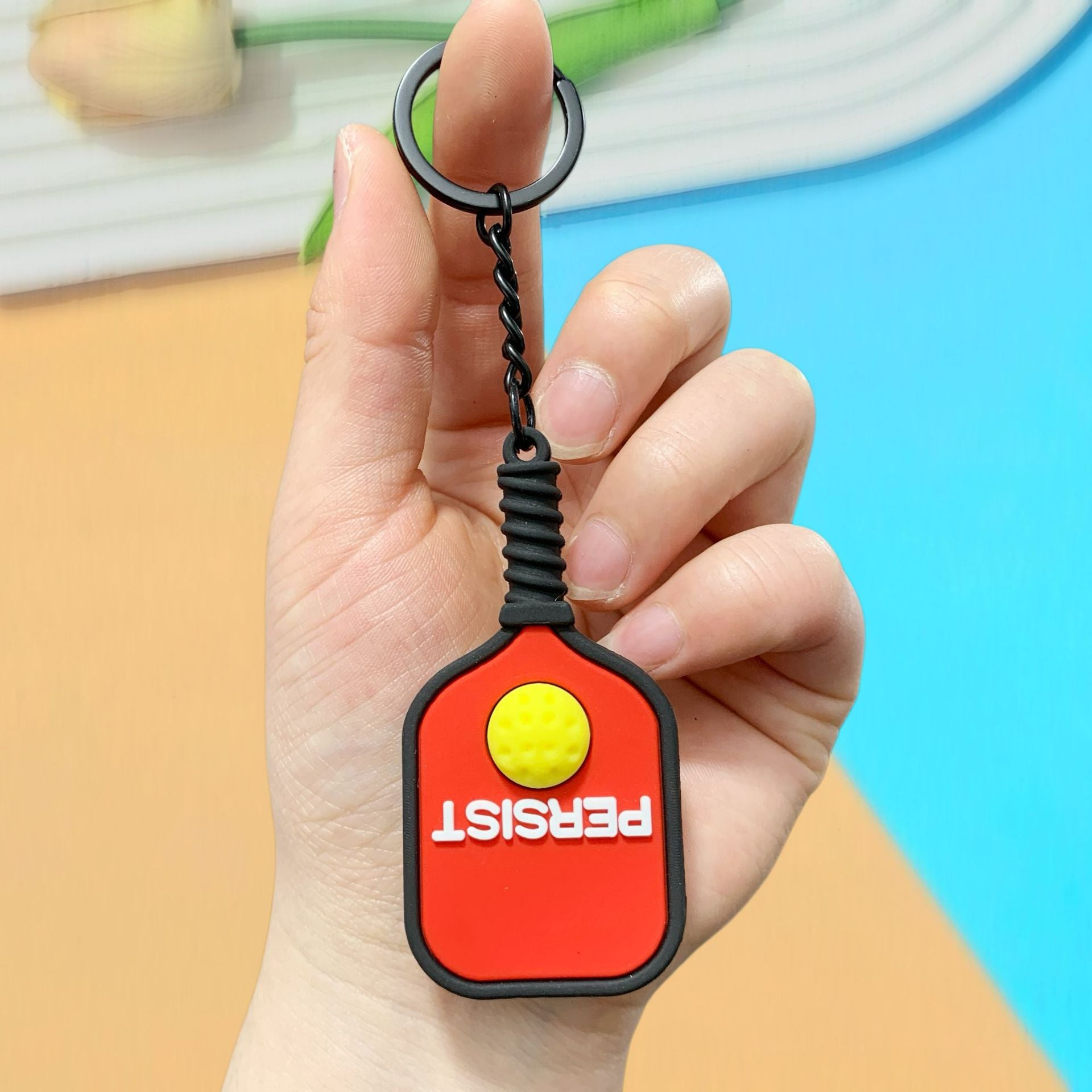 Wholesale Pickleball Racket Keychain Cartoon Bag Charm Sports Souvenir Accessory