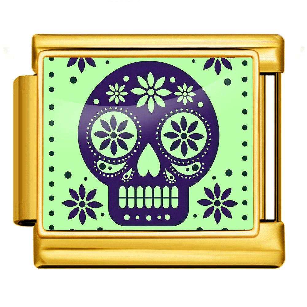 Wholesale Stylish Day Of The Dead Skull Modular Bracelet Stainless Steel DIY Detachable Jewelry Gift
