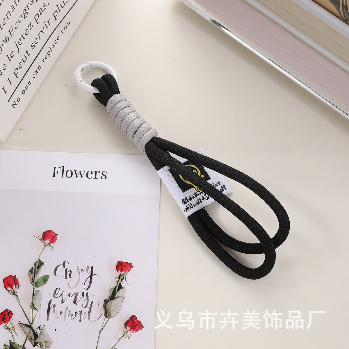 Wholesale Contrast color  wrist strap keychain