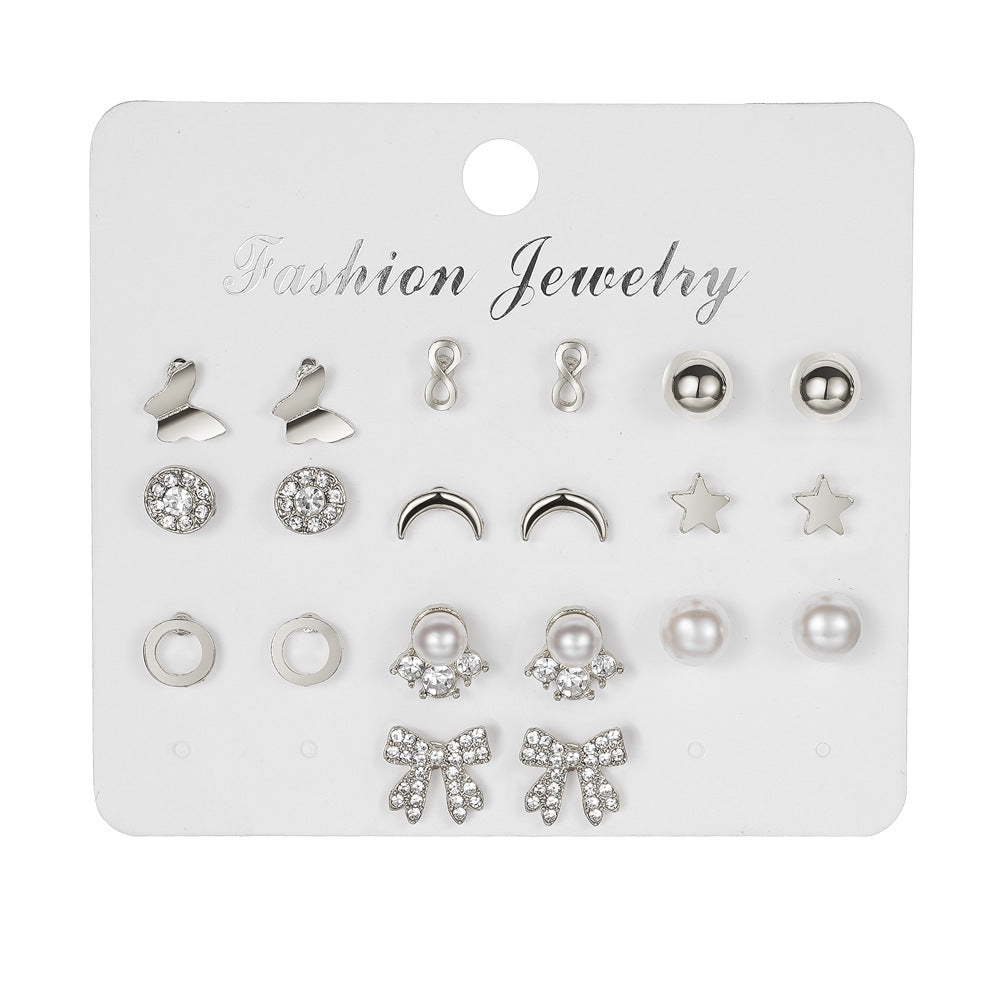 Wholesale  retro love butterfly earrings suit