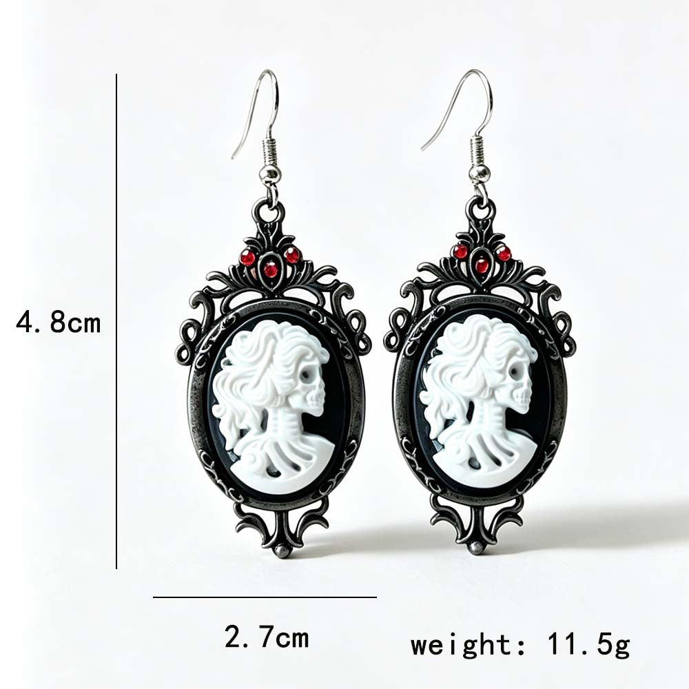 Wholesale Zinc Alloy Skull Queen Earrings Vintage Fashion Jewelry Accessory