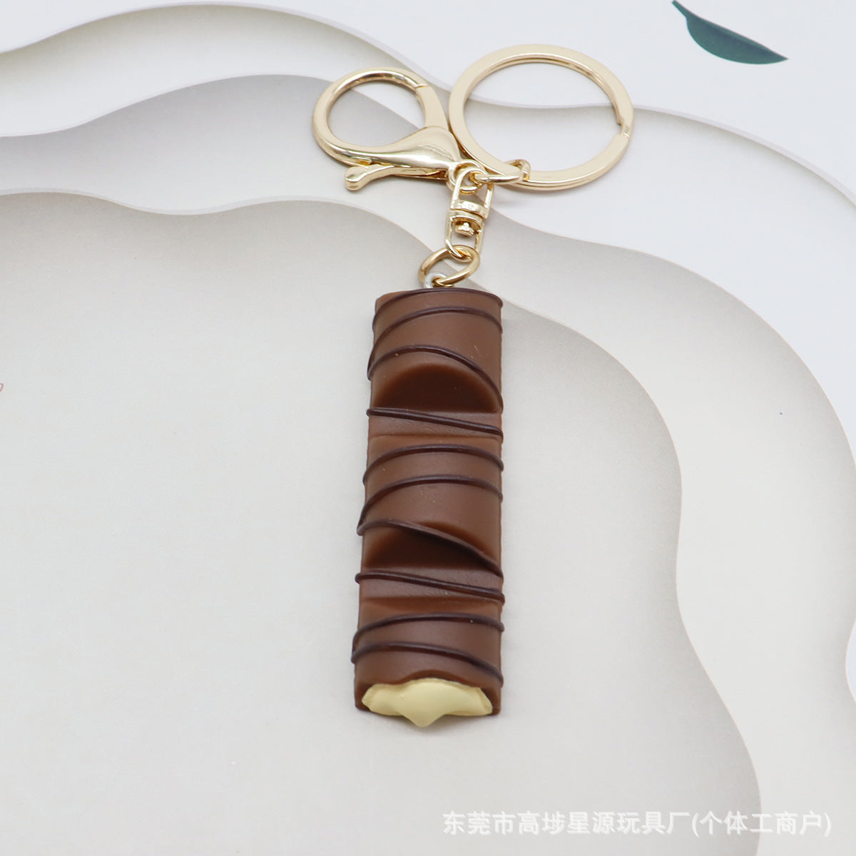 Wholesale Mini Artificial Resin Chocolate Cake Keychain Bag Charm Everyday Accessory