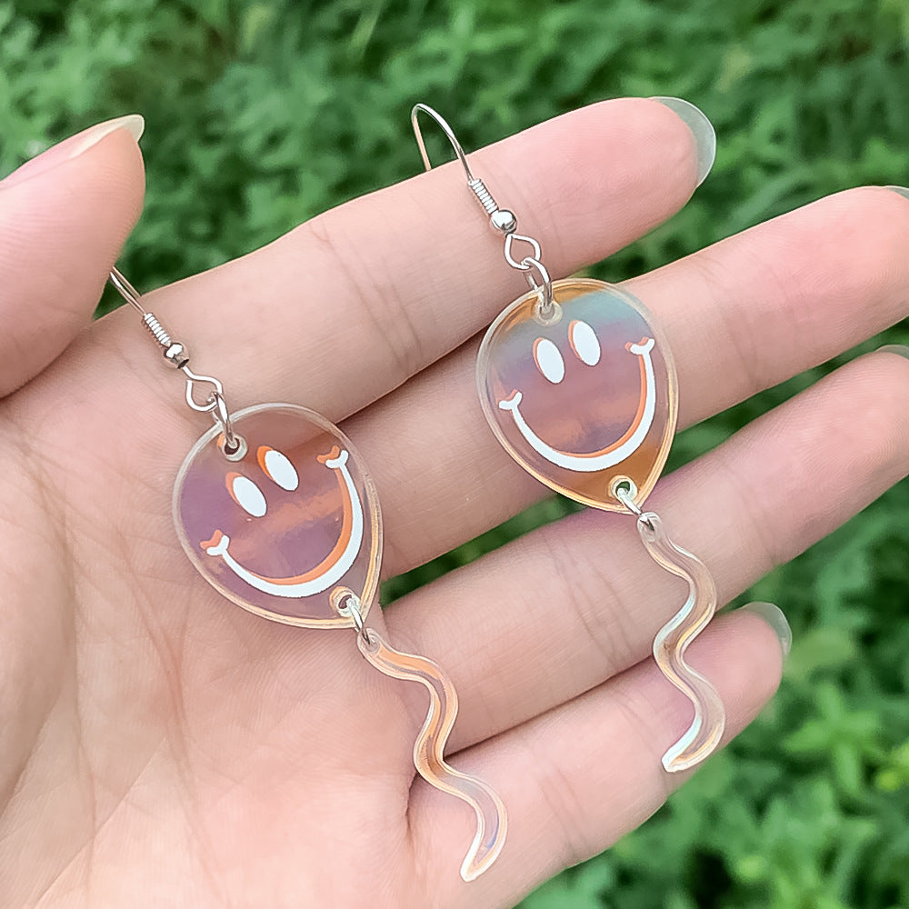 Wholesale Happy Balloon Earrings Dazzling Smiley Balloon Acrylic Earrings ACC-ES-ManT017