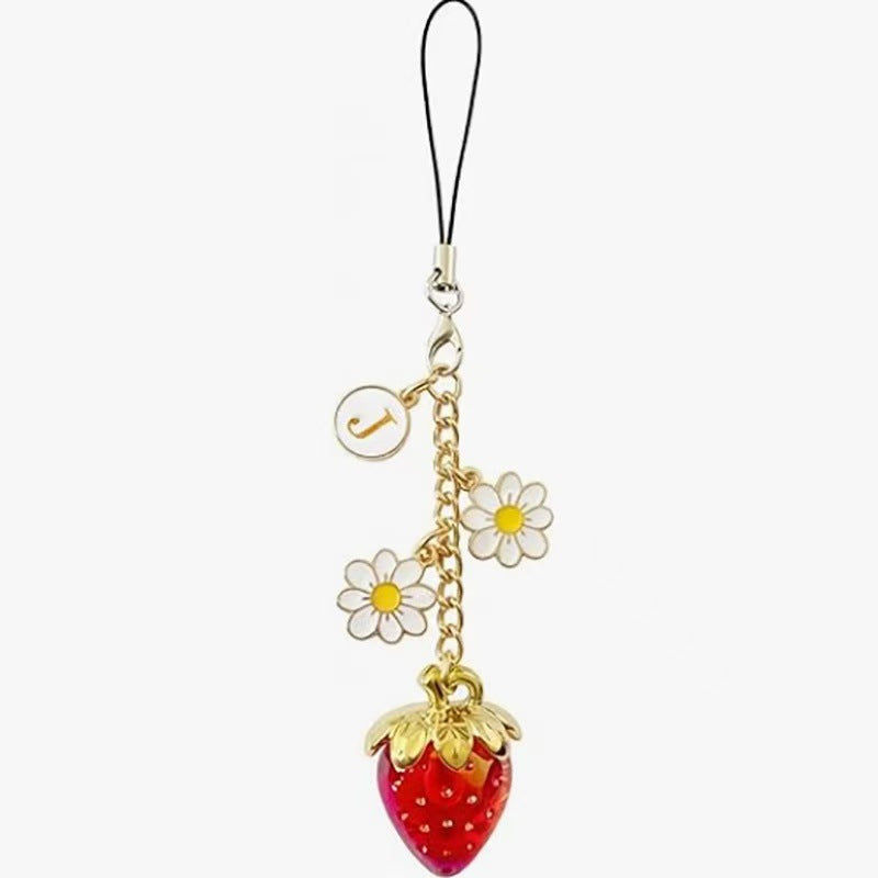 Wholesale Zinc Alloy Pink Bow Keychain Cute Strawberry Bag Charm For Everyday Use