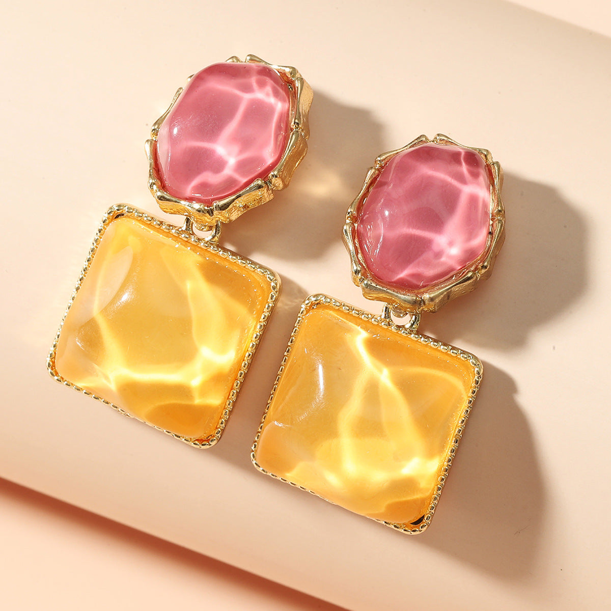 Wholesale Trendy Resin Water Ripple Earrings,  French Style Fashion Jewelry for Everyday Wear