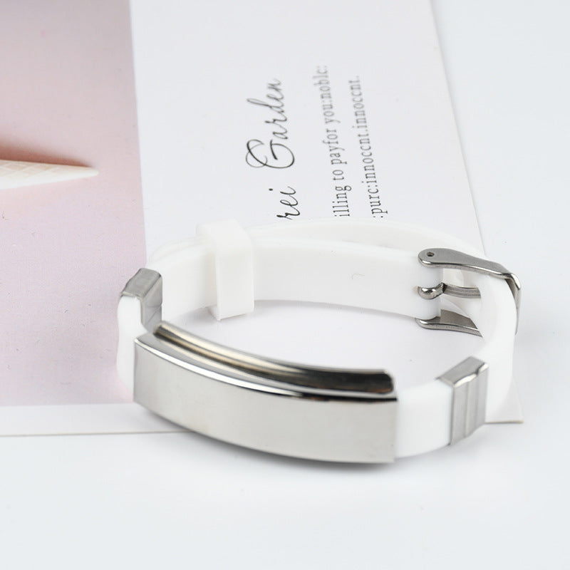 Wholesale Stainless Steel Silicone Bracelet