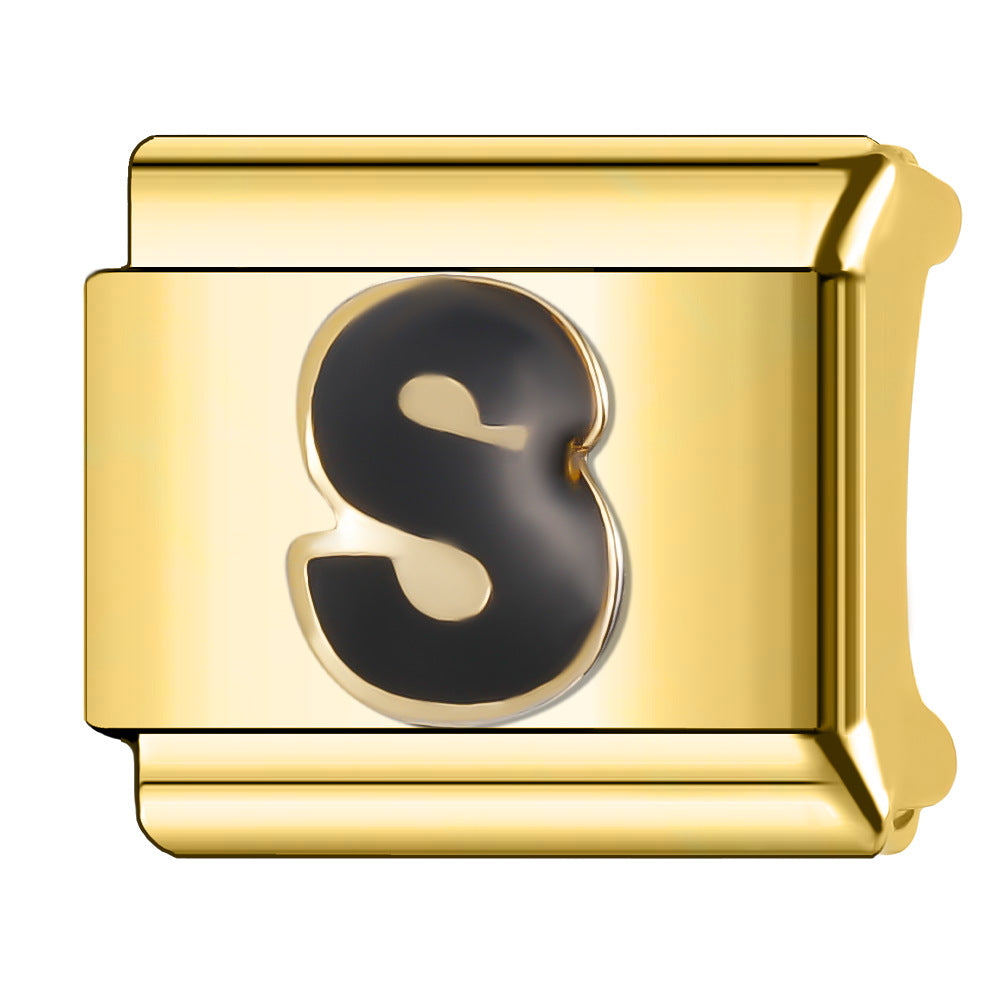 Wholesale Italian Charm Bracelet 9mm DIY Splicing Gold Plated Series Stainless Steel Composable Bracelet