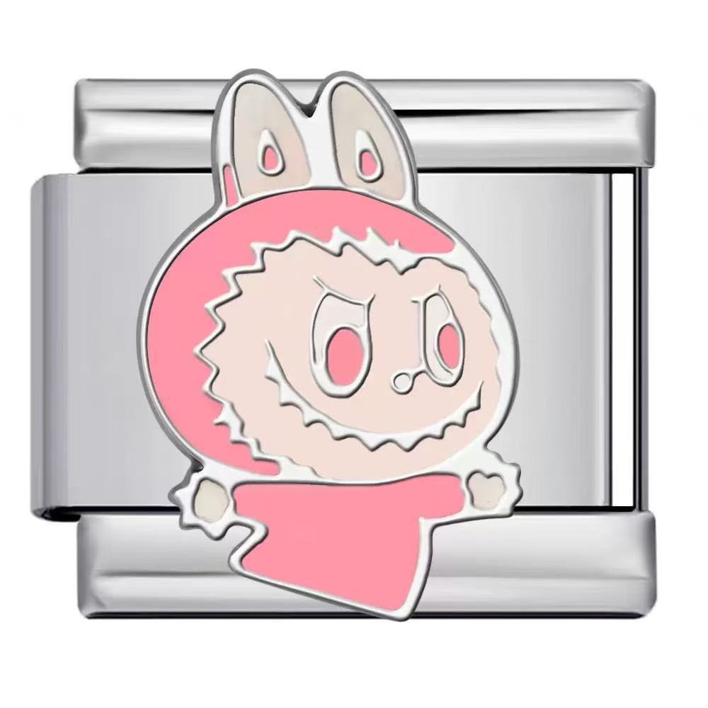 Bracelet de charme italien en gros 9 mm DIY Splicing Cartoon Bracelet composable en acier inoxydable mignon