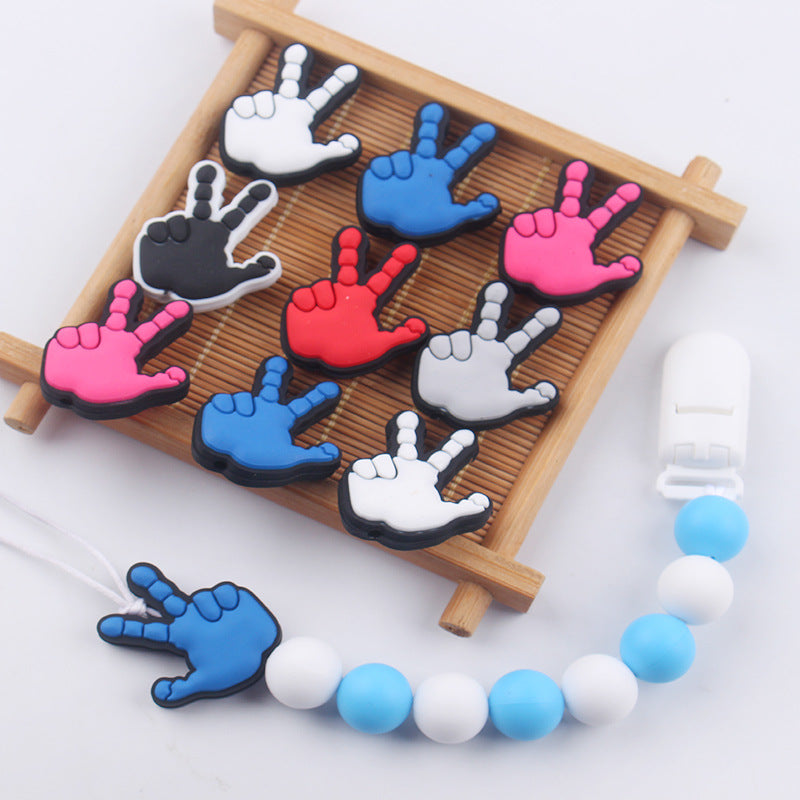 Wholesale 5pcs Cartoon Palm Silicone Focal Beads ACC-BDS-GuangTian037
