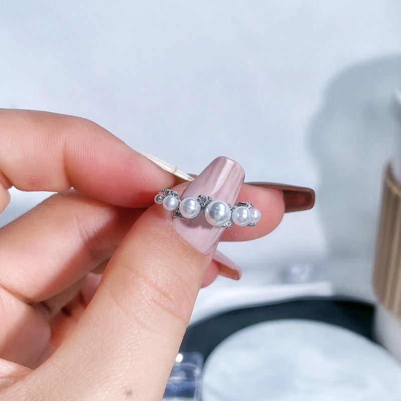 Wholesale Pearl  light luxury butterfly open ring