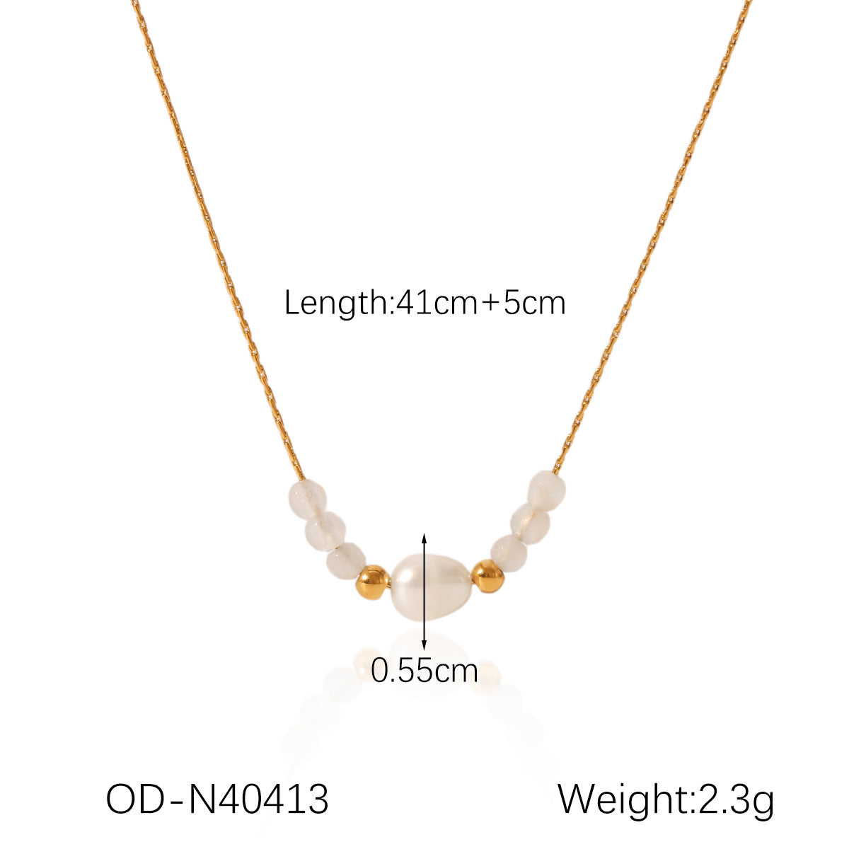 Wholesale Stainless Steel Flower Shape Pearl Necklace