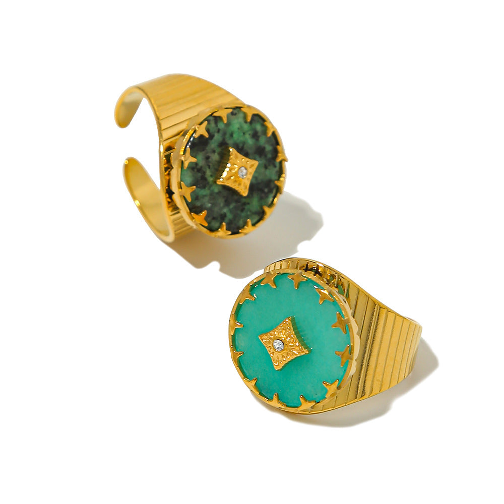 Wholesale Titanium Steel retro metal feeling open ring