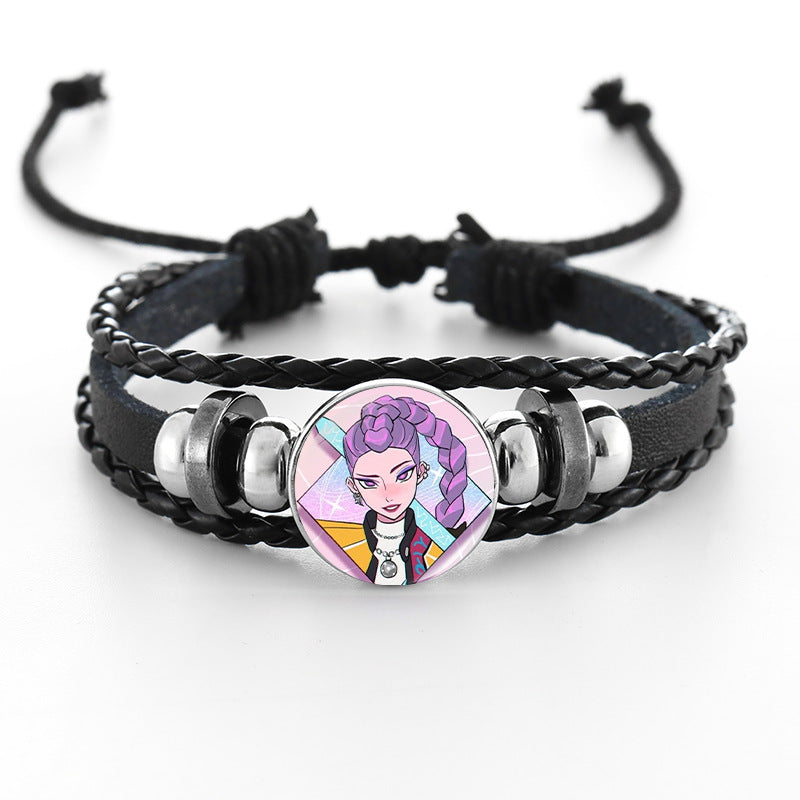 Wholesale Demon Hunter Bracelet Time Gem Bracelet Men and Women All-match Braided Black Bracelet kpop