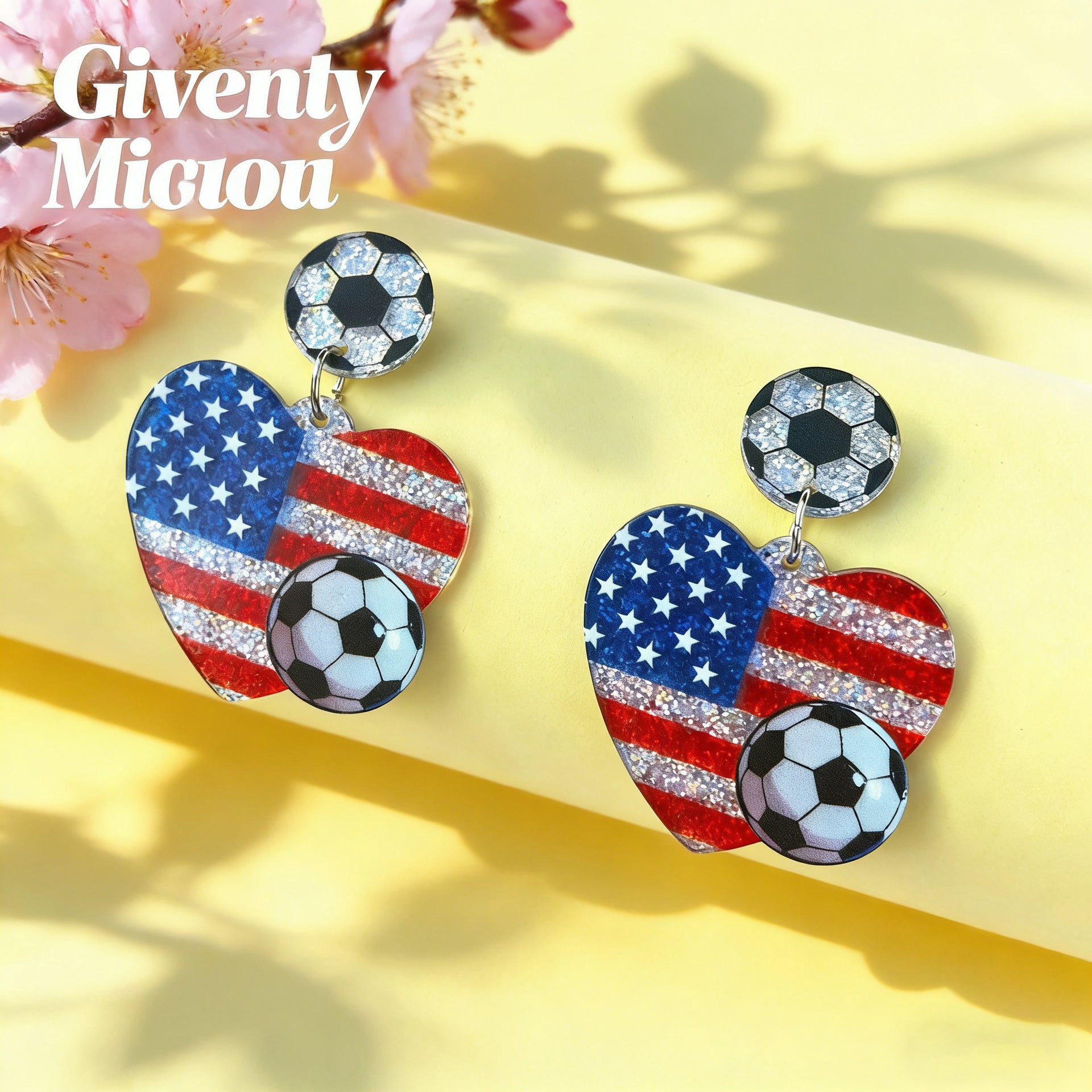 Wholesale US Canada Mexico World Cup Asian Football Champion Earrings