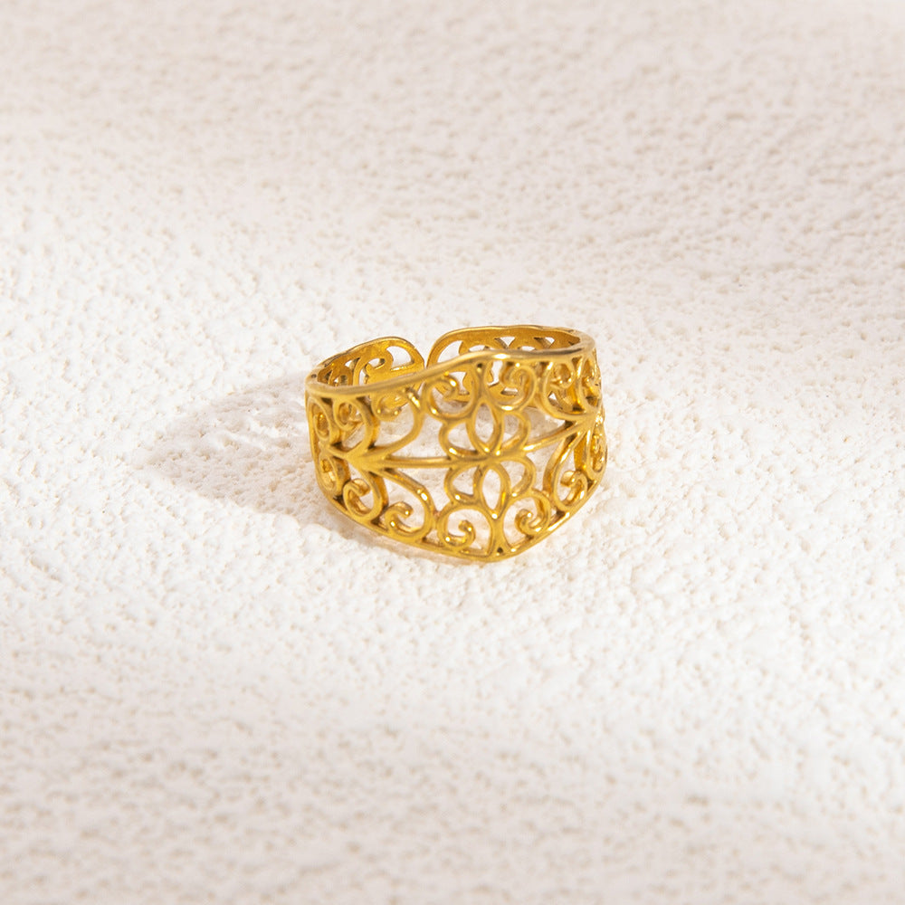 Wholesale Vintage Hollow Stainless Steel Ring Open Rings ACC-RS-YuHui007