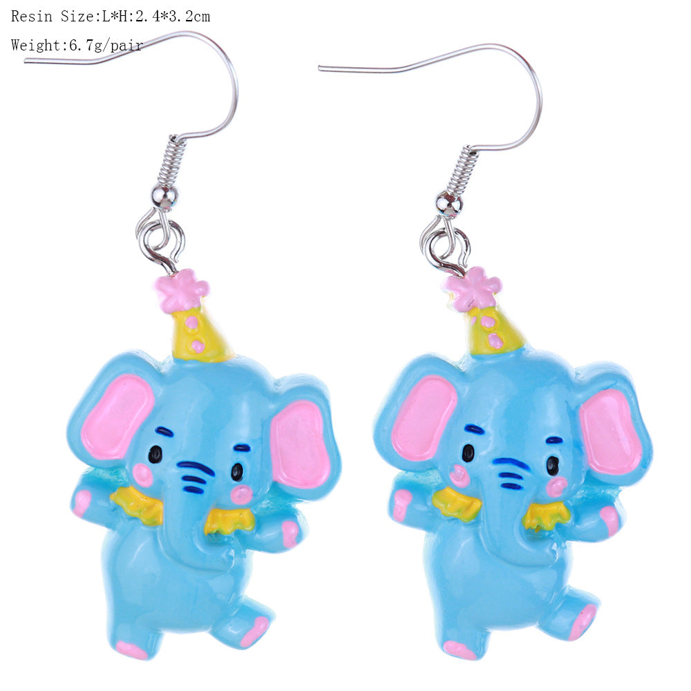 Wholesale fun cute funny cartoon circus clown earrings
