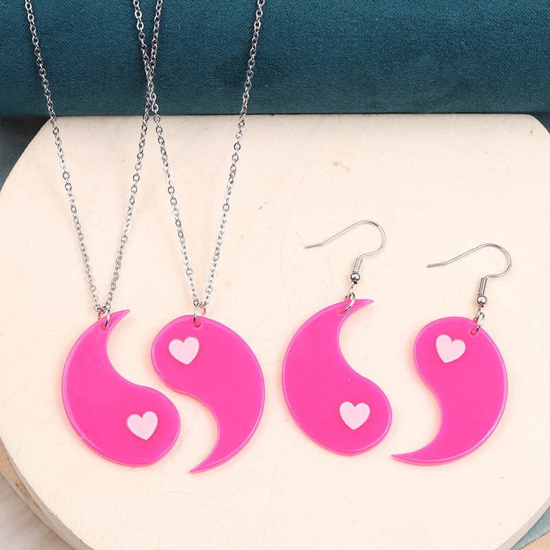 Wholesale Rainbow Love Gossip Acrylic Earrings ACC-ES-DA004