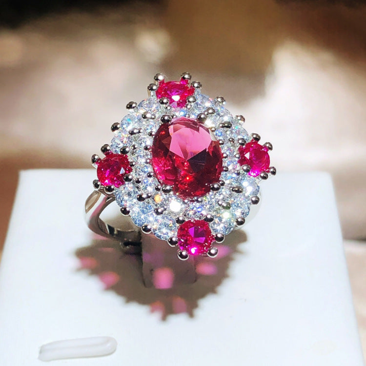 Wholesale  artificial pigeon red blood gem ring