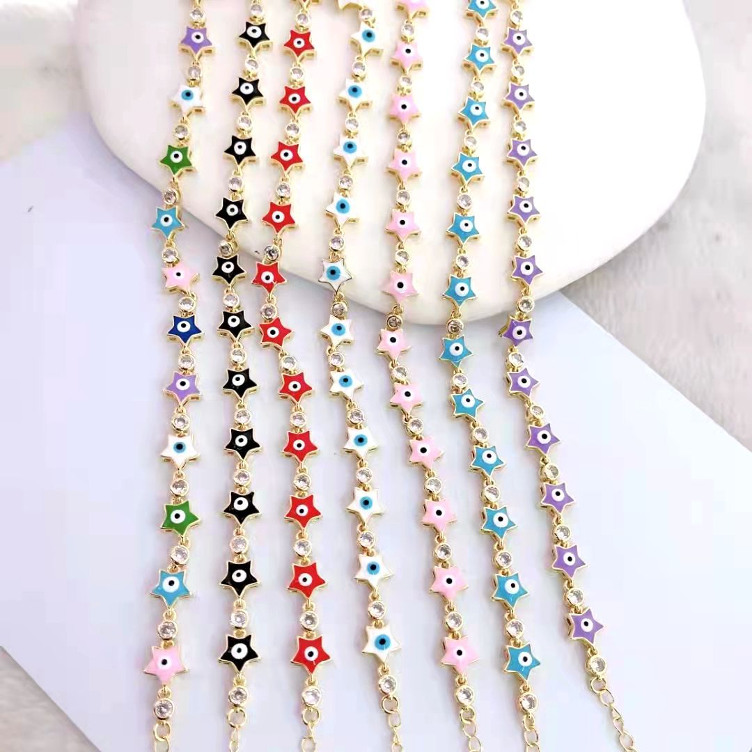 Wholesale Devil's Eye Bracelet Color Drop Oil Eye Star Zircon Bracelet