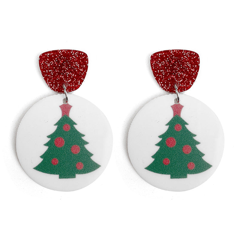 Wholesale Christmas  Flash acrylic earrings biscuit earrings