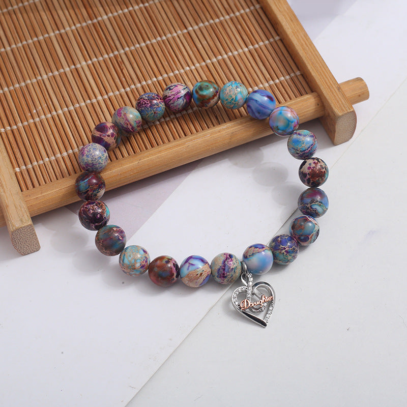 Wholesale Colorful Emperor Stone Bracelet Love Pendant Bracelet Heart Bracelets ACC-BT-Yima010